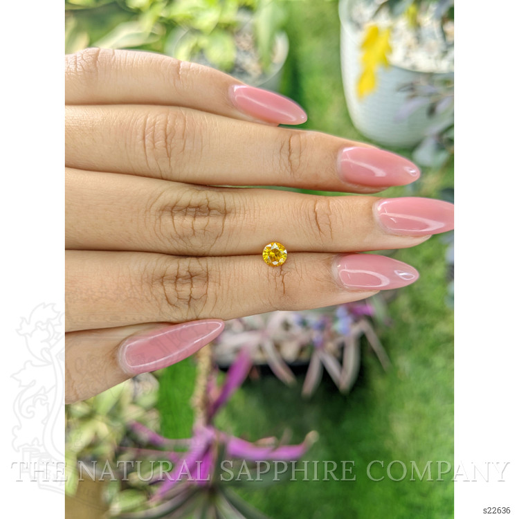 0.64 Ct. Orangish Yellow Sapphire from Ceylon (Sri Lanka)