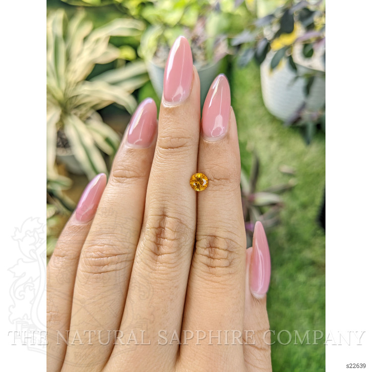 0.65 Ct. Yellowish Orange Sapphire from Ceylon (Sri Lanka)