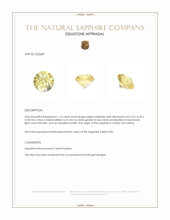 1.16 Ct. Yellow Sapphire from Ceylon (Sri Lanka) Appraisal