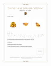 0.40 Ct. Orange Sapphire from Ceylon (Sri Lanka) Appraisal