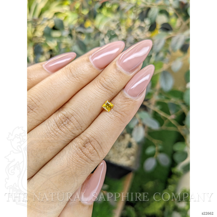 0.42 Ct. Orangish Yellow Sapphire from Ceylon (Sri Lanka)