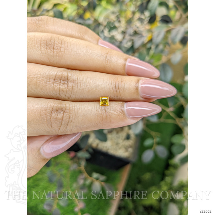 0.42 Ct. Orangish Yellow Sapphire from Ceylon (Sri Lanka)