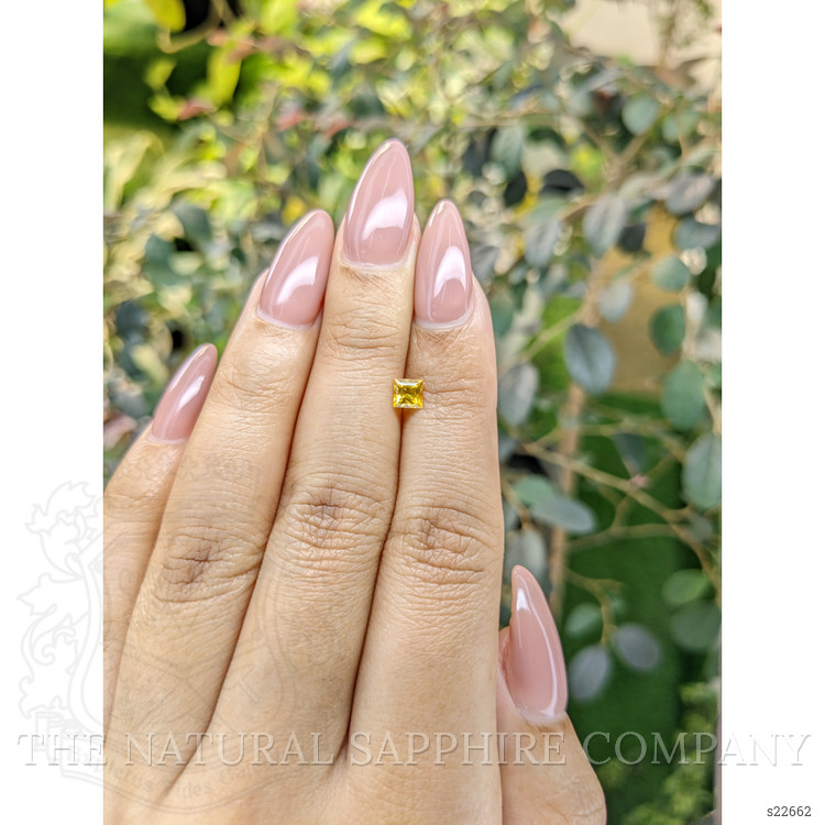 0.42 Ct. Orangish Yellow Sapphire from Ceylon (Sri Lanka)