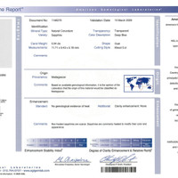 5.04 Ct. Blue Sapphire from Madagascar Scan Report