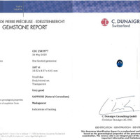 3.07 Ct. Blue Sapphire from Madagascar Scan Report