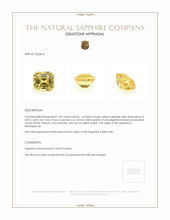 1.26 Ct. Yellow Sapphire from Madagascar Appraisal