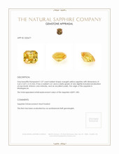 1.07 Ct. Orangish Yellow Sapphire from Madagascar Appraisal