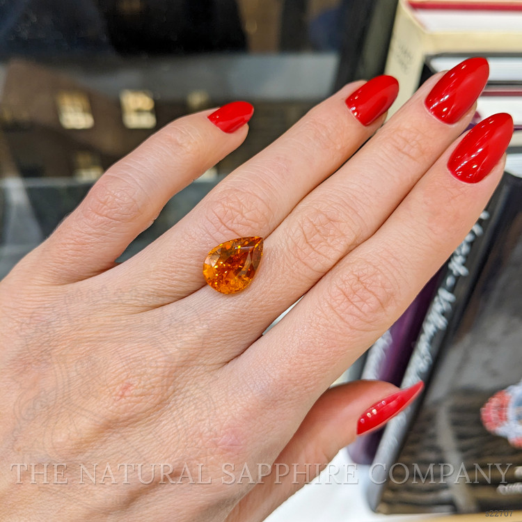 7.56 Ct. Orange Sapphire from Ceylon (Sri Lanka)