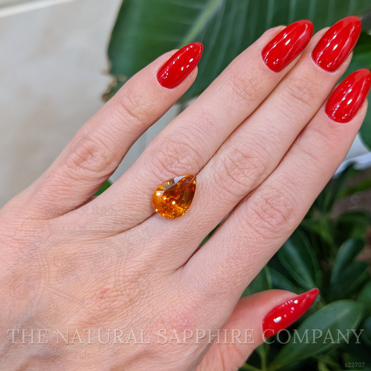 7.56 Ct. Orange Sapphire from Ceylon (Sri Lanka)