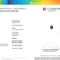 5.57 Ct. Orange Sapphire from Ceylon (Sri Lanka) Scan Report