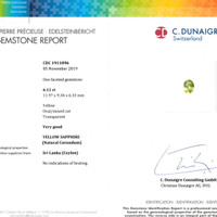 6.12 Ct. Yellow Sapphire from Ceylon (Sri Lanka) Scan Report