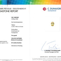 7.06 Ct. Yellow Sapphire from Ceylon (Sri Lanka) Scan Report