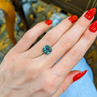 4.03 Ct. Bluish Green Sapphire from Ceylon (Sri Lanka) Life Style