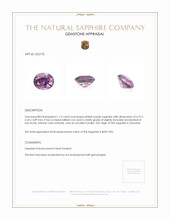 1.13 Ct. Pinkish Purple Sapphire from Tanzania Appraisal