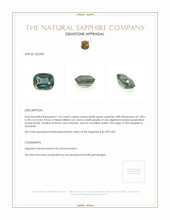1.56 Ct. Bluish Green Sapphire from Tanzania Appraisal