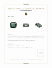 1.52 Ct. Bluish Green Sapphire from Tanzania Appraisal