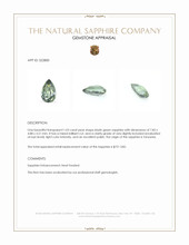 1.03 Ct. Bluish Green Sapphire from Tanzania Appraisal