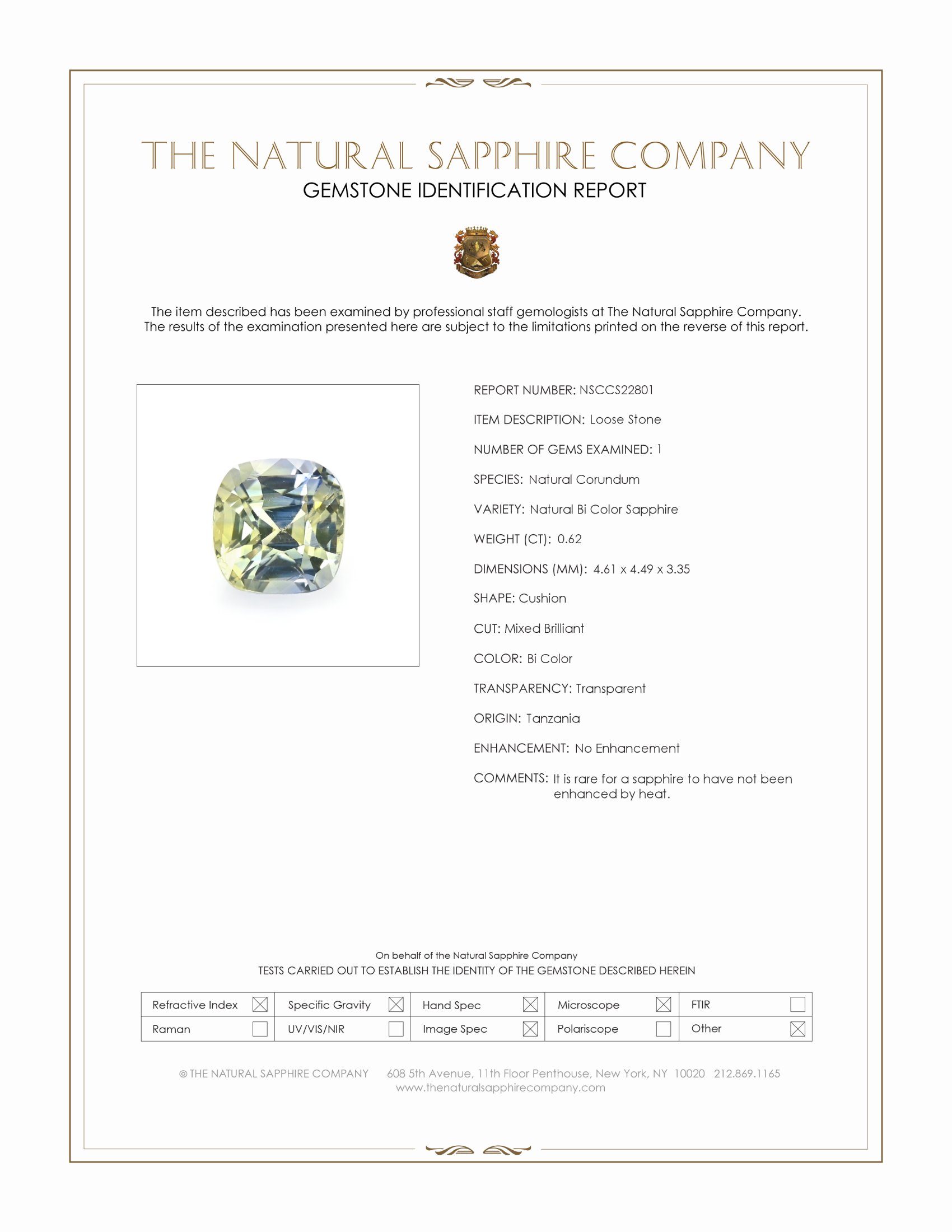 0.62 Ct. Bi Color Sapphire from Tanzania