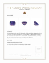 1.60 Ct. Purplish Blue Sapphire from Tanzania Appraisal