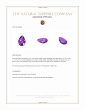 1.01 Ct. Purple Sapphire from Tanzania Appraisal