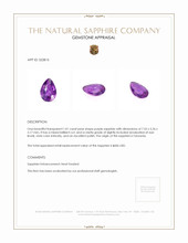 1.01 Ct. Purple Sapphire from Tanzania Appraisal