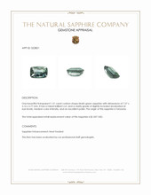 1.51 Ct. Bluish Green Sapphire from Tanzania Appraisal