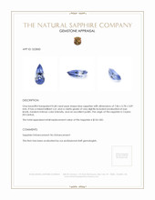 0.68 Ct. Blue Sapphire from Ceylon (Sri Lanka) Appraisal