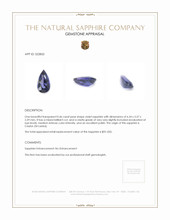 0.46 Ct. Sapphire from Ceylon (Sri Lanka) Appraisal