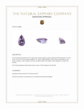 0.70 Ct. Pinkish Purple Sapphire from Ceylon (Sri Lanka) Appraisal
