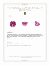 0.44 Ct. Pink Sapphire from Ceylon (Sri Lanka) Appraisal
