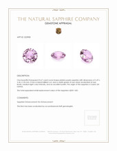 0.67 Ct. Pinkish Purple Sapphire from Ceylon (Sri Lanka) Appraisal