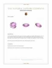 0.54 Ct. Purplish Pink Sapphire from Ceylon (Sri Lanka) Appraisal