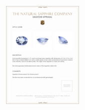 1.21 Ct. Blue Sapphire from Ceylon (Sri Lanka) Appraisal
