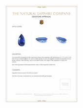 0.86 Ct. Blue Sapphire from Ceylon (Sri Lanka) Appraisal