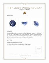 1.12 Ct. Blue Sapphire from Ceylon (Sri Lanka) Appraisal