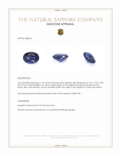 1.46 Ct. Blue Sapphire from Ceylon (Sri Lanka) Appraisal
