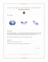 1.11 Ct. Blue Sapphire from Ceylon (Sri Lanka) Appraisal