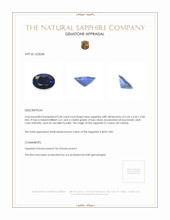 0.58 Ct. Blue Sapphire from Ceylon (Sri Lanka) Appraisal