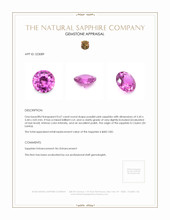 0.67 Ct. Purplish Pink Sapphire from Ceylon (Sri Lanka) Appraisal