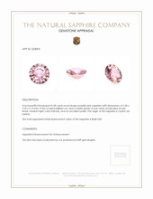 0.58 Ct. Purplish Pink Sapphire from Ceylon (Sri Lanka) Appraisal
