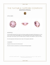 0.58 Ct. Purplish Pink Sapphire from Ceylon (Sri Lanka) Appraisal