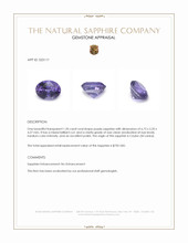 1.20 Ct. Purple Sapphire from Ceylon (Sri Lanka) Appraisal