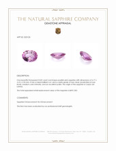 0.82 Ct. Purplish Pink Sapphire from Ceylon (Sri Lanka) Appraisal