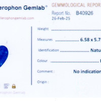 1.04 Ct. Blue Sapphire from West Africa Scan Report