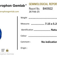 1.28 Ct. Blue Sapphire from West Africa Scan Report