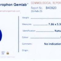 1.44 Ct. Blue Sapphire from West Africa Scan Report