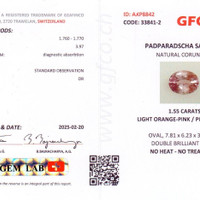 1.55 Ct. Padparadscha Sapphire from Ceylon (Sri Lanka) Scan Report