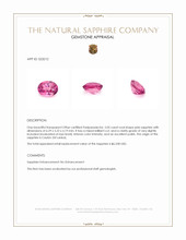 2.05 Ct. Pink Sapphire from Ceylon (Sri Lanka) Appraisal