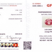 2.05 Ct. Padparadscha Sapphire from Ceylon (Sri Lanka) Scan Report