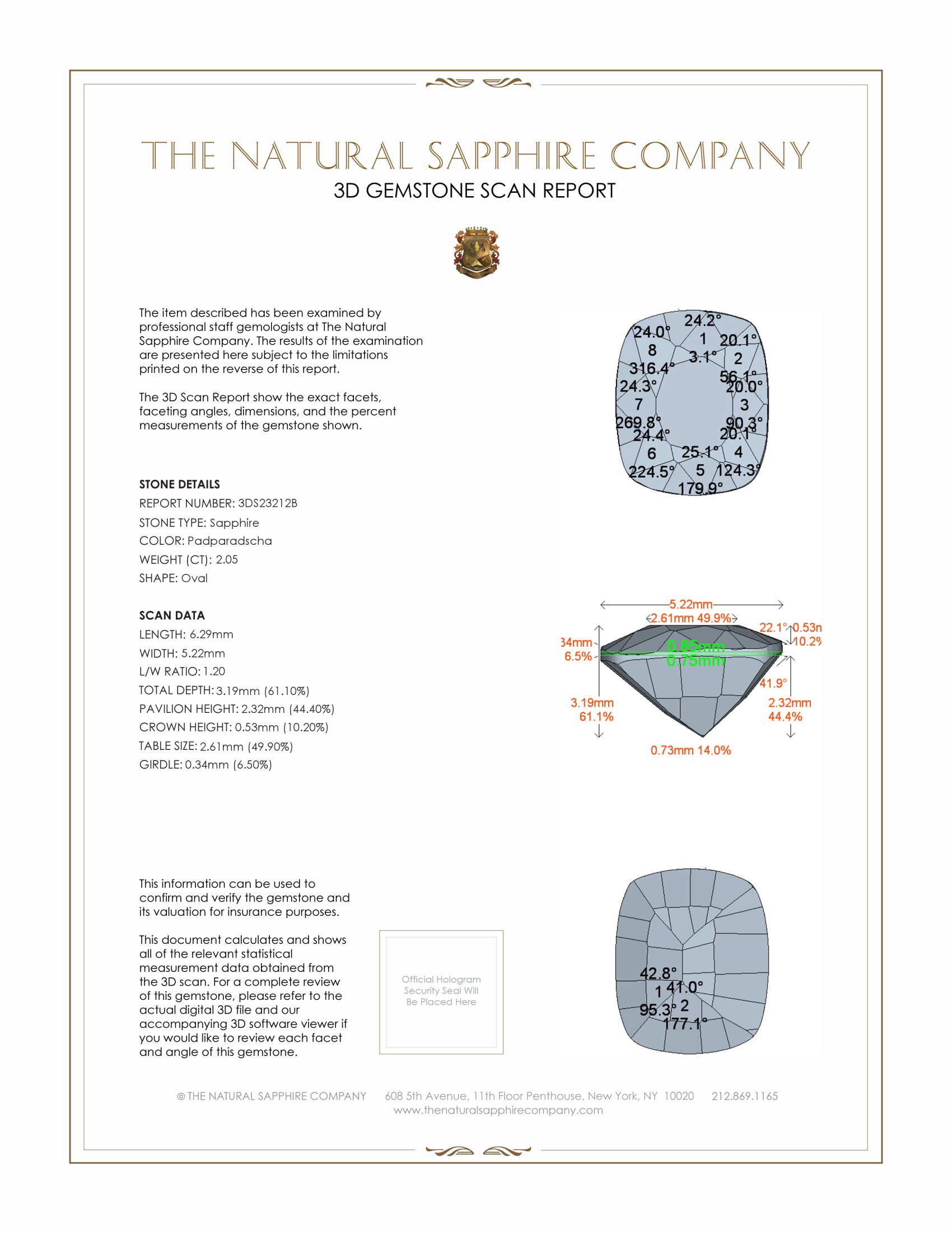 2.05 Ct. Padparadscha Sapphire from Ceylon (Sri Lanka)